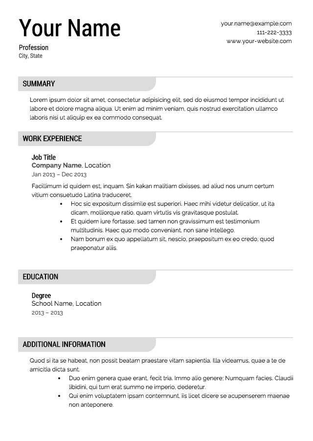 Elegant resume template