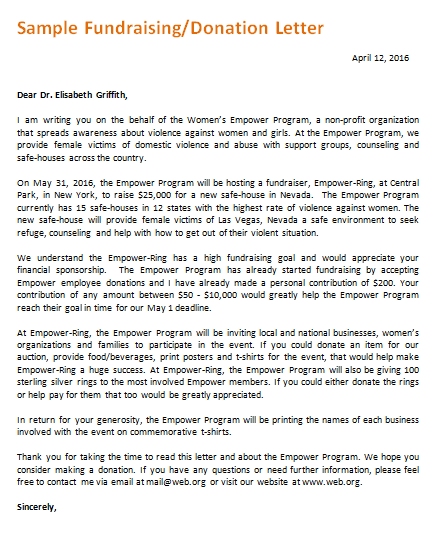 Image result for fundraising letter template