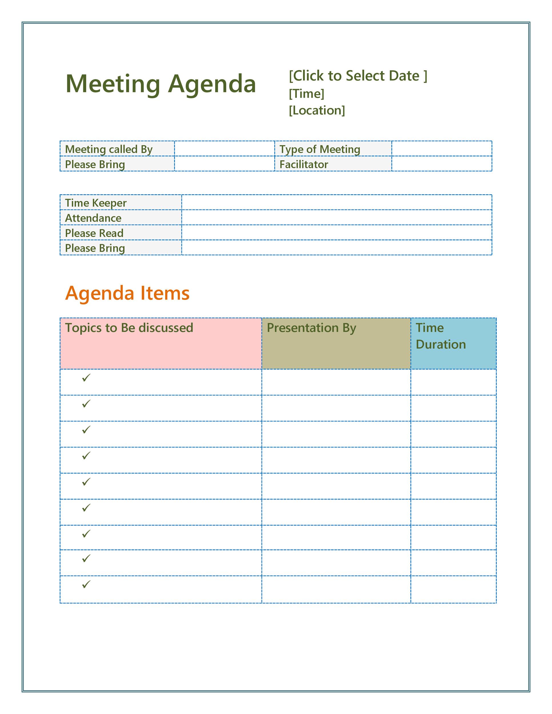 Meeting Agenda Template 12
