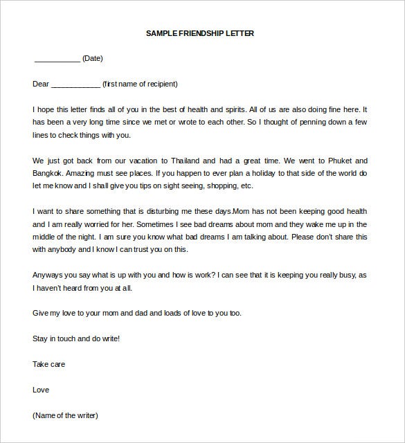 friendly letter template content साठी प्रतिमा परिणाम