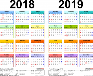 Calendar 2018-2019