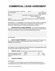 Commercial Lease Agreement Template