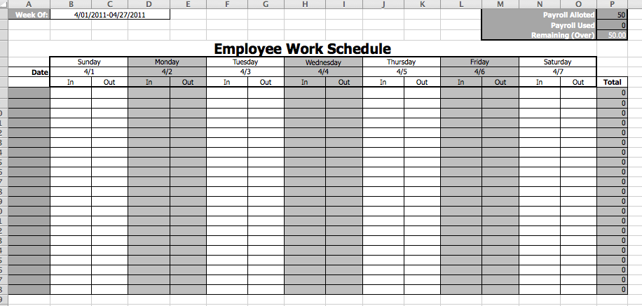 Image result for what is work schedule template