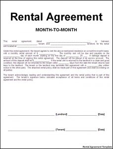 Month To Month Lease Agreement