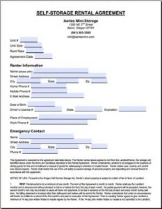 Storage Lease Agreement Template