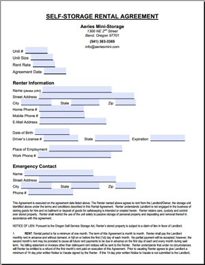 Storage Lease Agreement Template