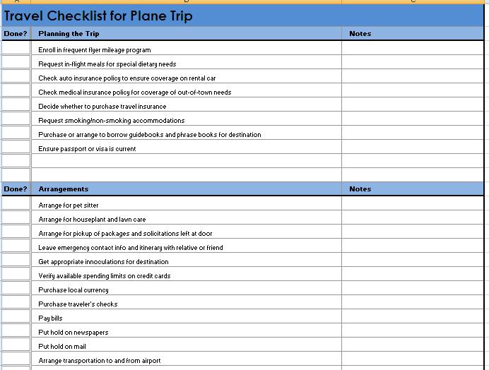 Image result for Packing list template content