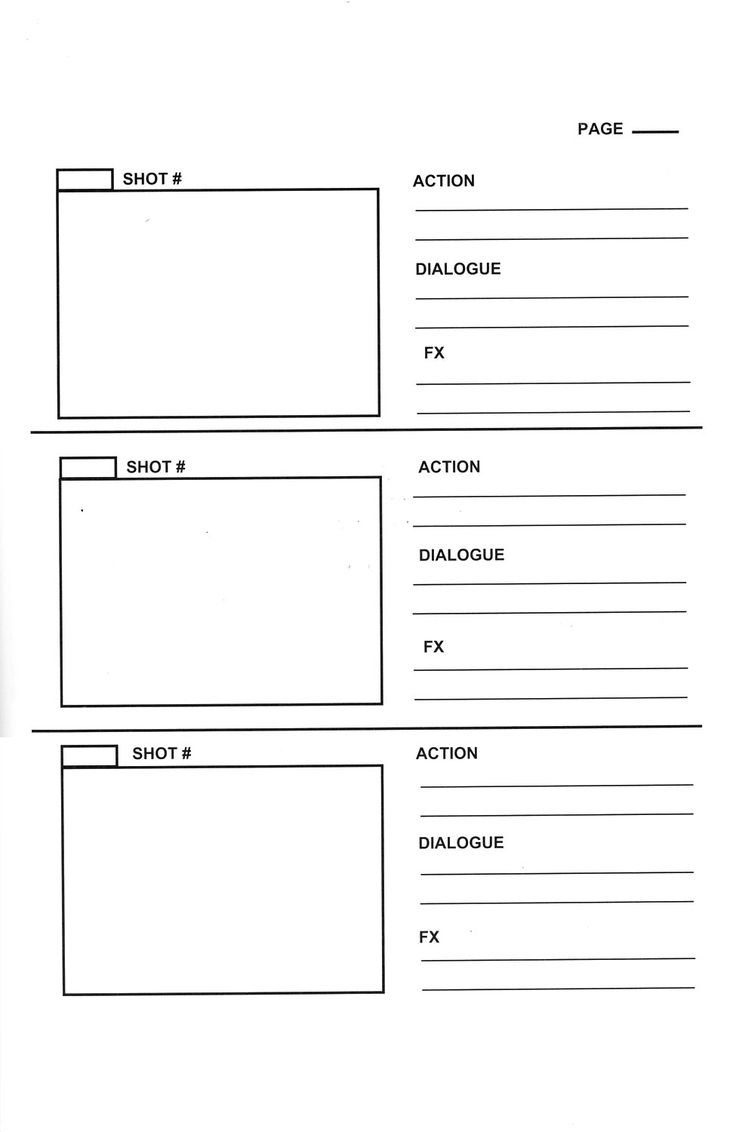 page storyboard template