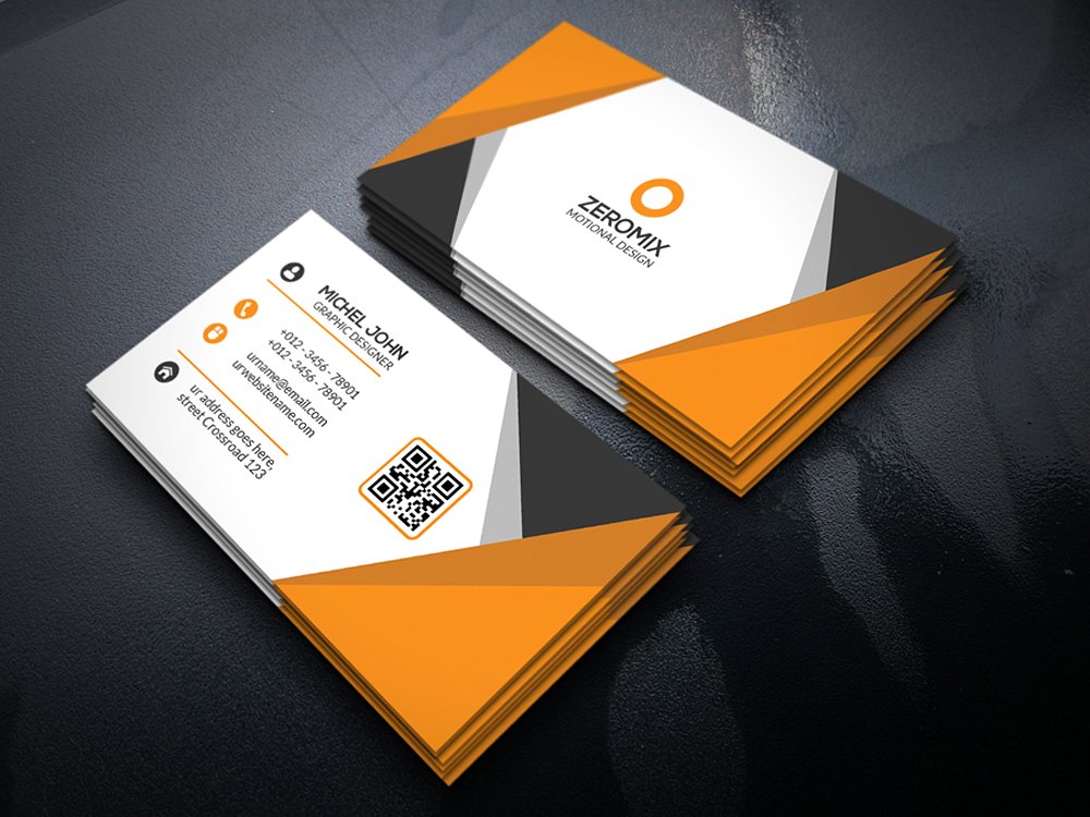 Orange Corporate Business Card
