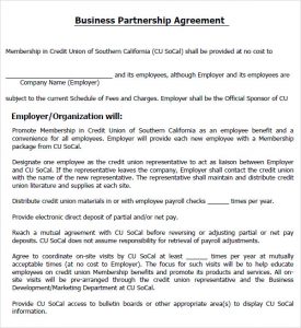 Partnership Agreement Template Free