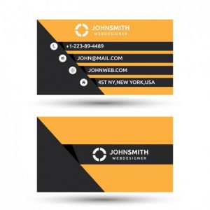 Simple Orange and Black Business Card template