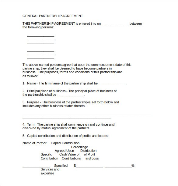 Template for Partnership Agreement
