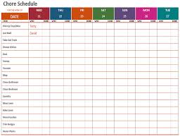 Weekly Chore Schedule Template