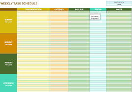 Weekly Task Schedule Template