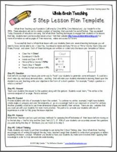 5 Steps Lesson Plan Template