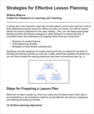 Effective Lesson Plan Sample