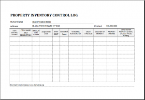 Log Sheet Inventory Form