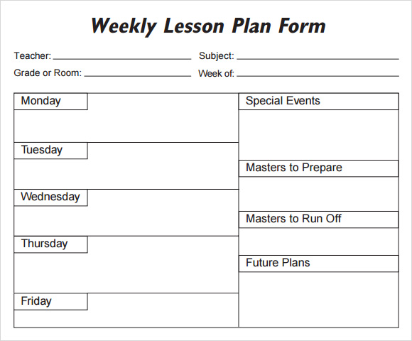 effective weekly lesson plan