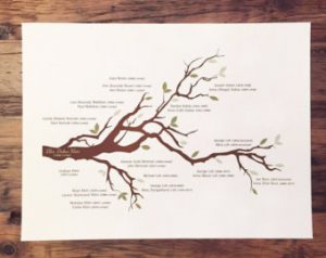 family tree print with branch