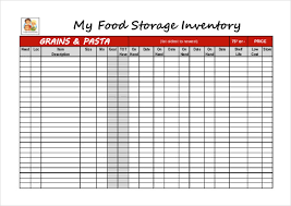 food inventory template