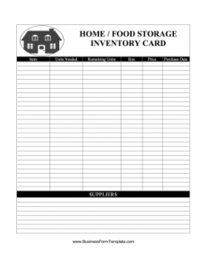 food supply inventory template