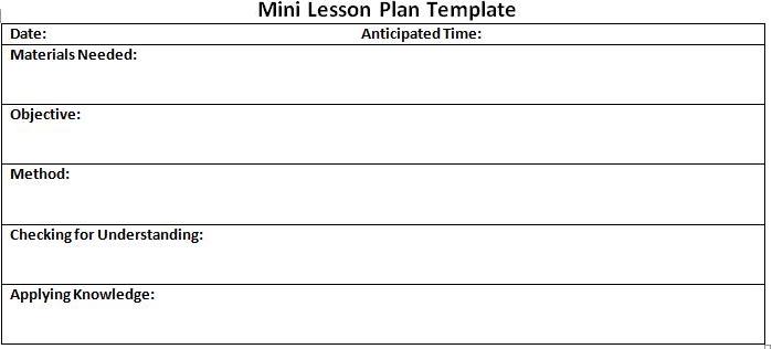 mini lesson plan