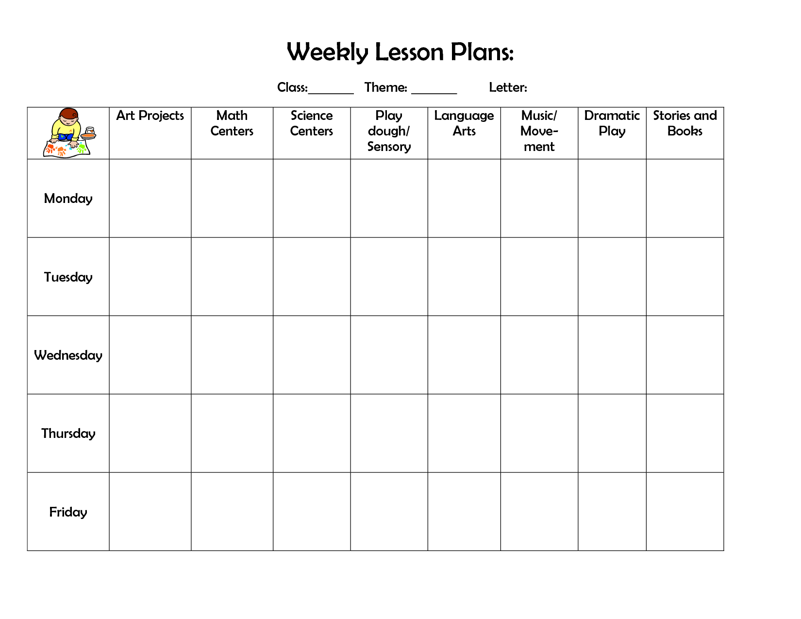 weekly lesson plan