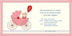 Baby naming ceremony invitation card template
