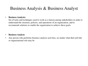 business analysis introduction