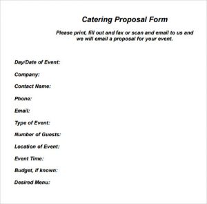 catering proposal form