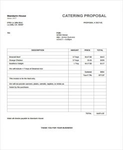catering proposal template free