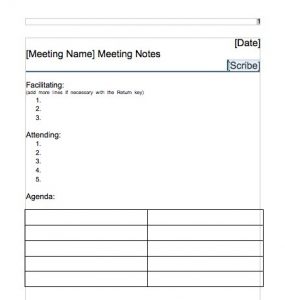 handy meeting minutes templates