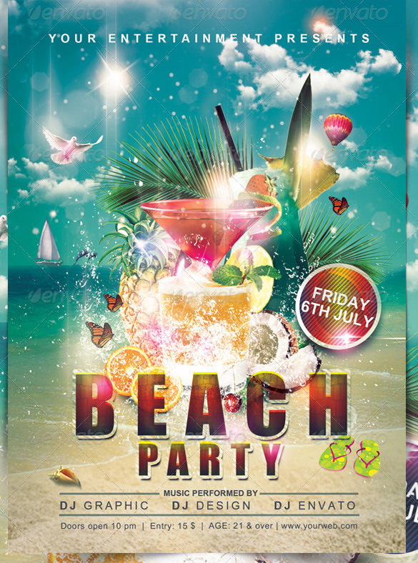 sample beach party templates