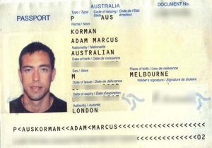 Australia passport template