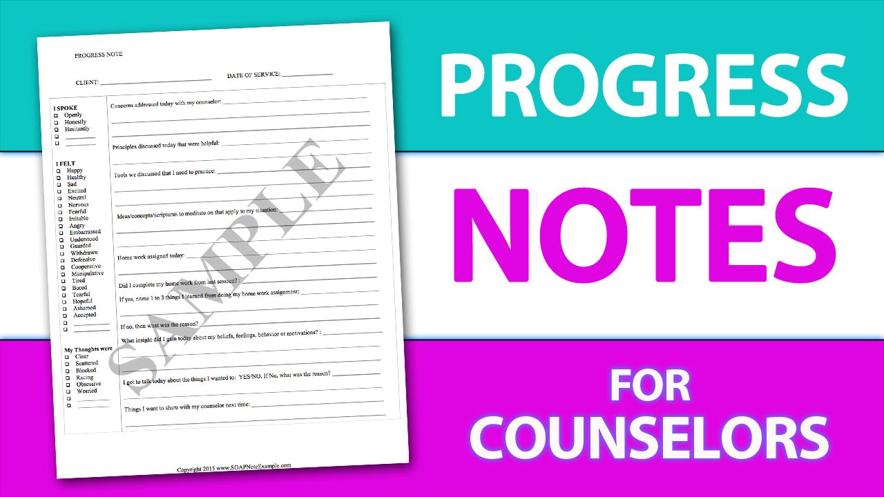 Counselling progress note template