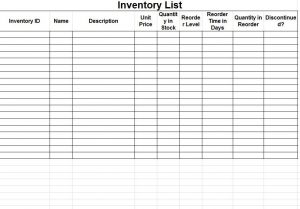 Retail Inventory Template