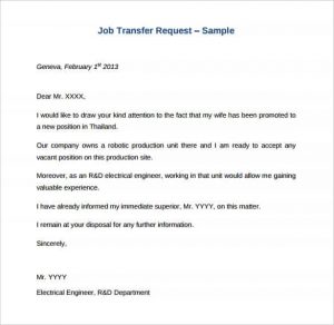 HR Transfer letters