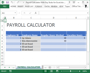 Payroll calculator template