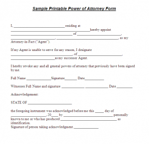 Power of Attorneys template sample