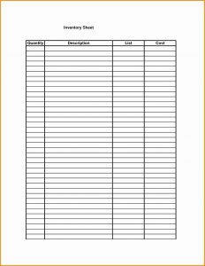 Free Printable Sample Of Restaurant Inventory Template
