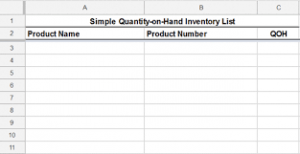 Simple retail inventory template