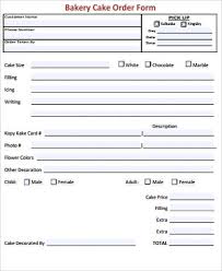 simple bakery order templates