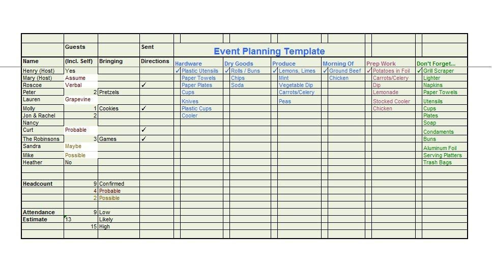 event plan templates
