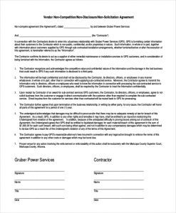 Contractor non-compete agreement template