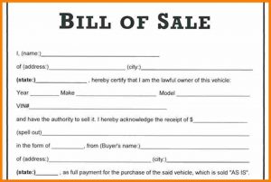 bill of sale templates