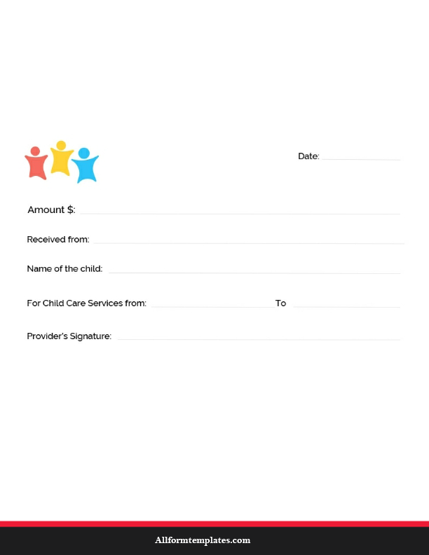 Child Care Receipt Template PDF