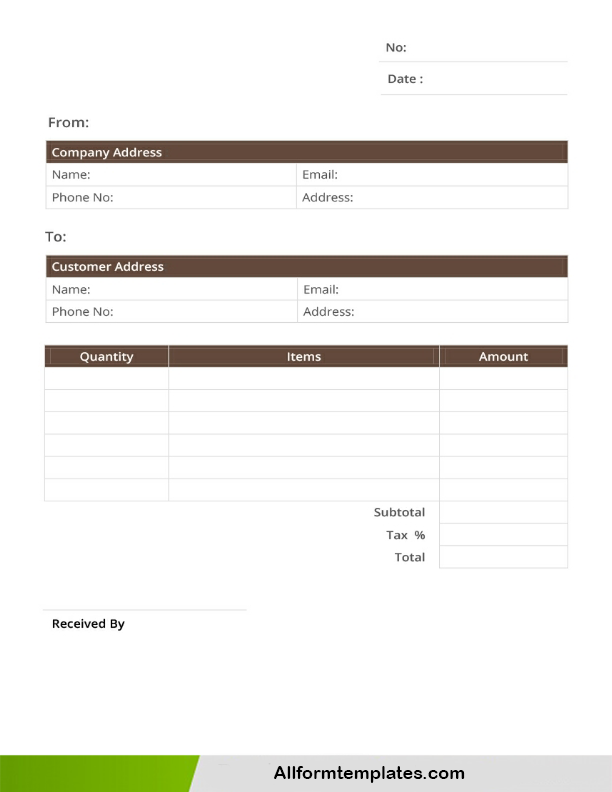 Credit Card Receipt Template Word Doc