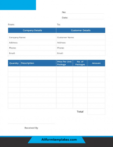 Delivery Receipt Template Word Doc