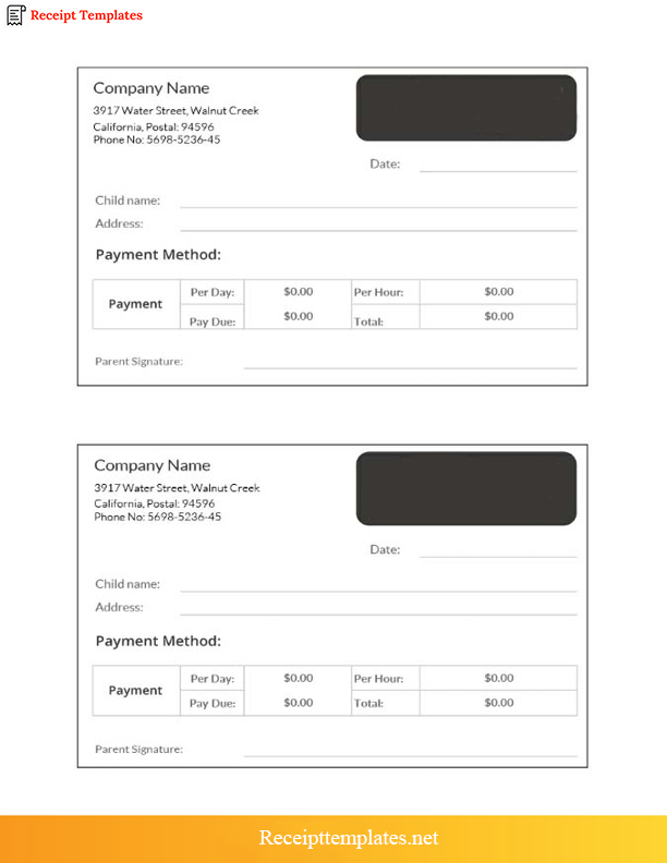 Sample Payment Cash Receipt Template