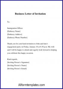 Business Letter Of Invitation Sample